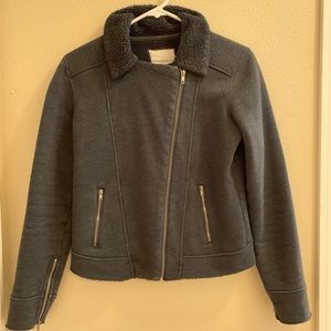 Overlay zip up sweater